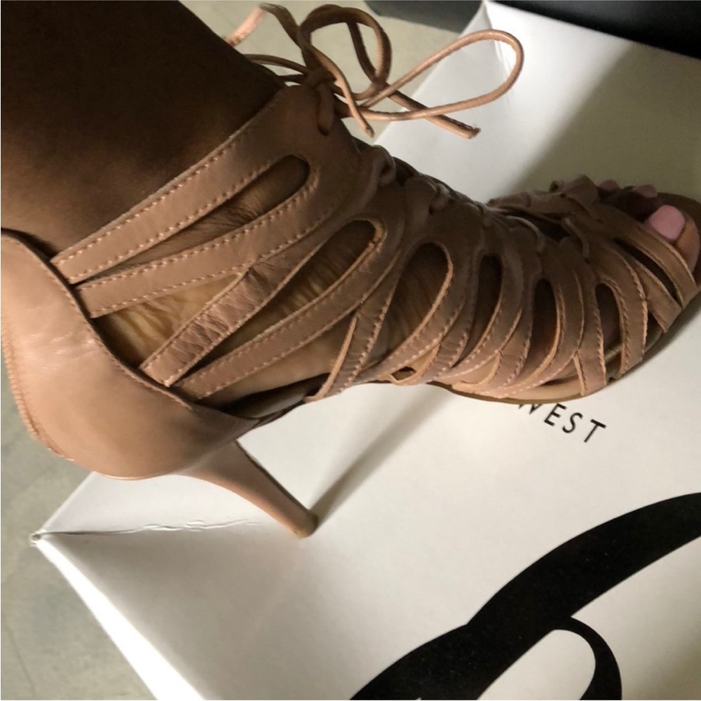 Nine West Elegant Tan Strappy Heels